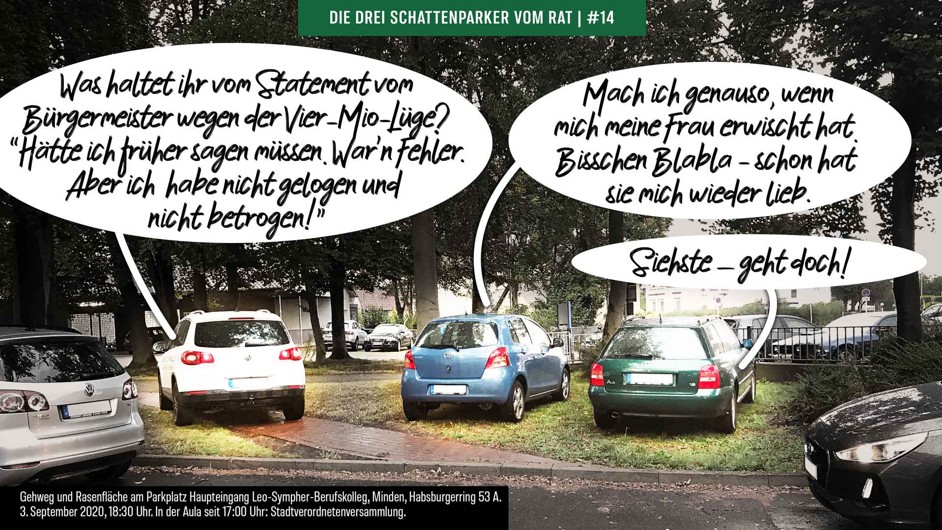 14-die-drei-schattenparker-vom-rat Episode #14: Der Bürgermeister beim Lügen erwischt